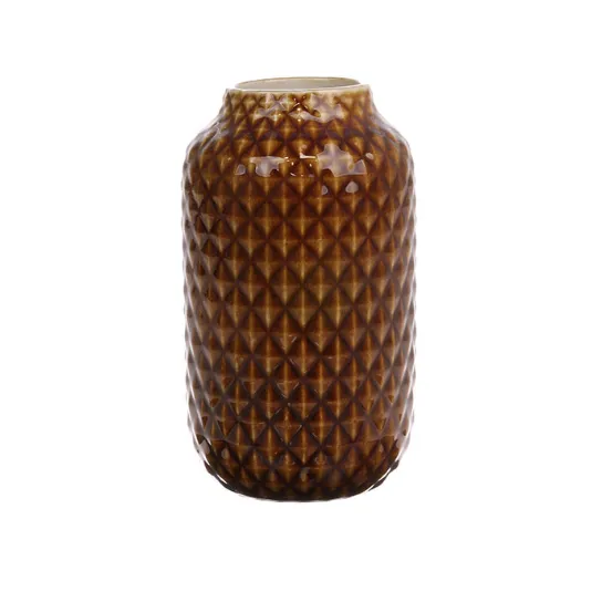 Ceramic vase brown glazed