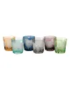 Set of 6 Multicolour Tumbler Glasses - Peony